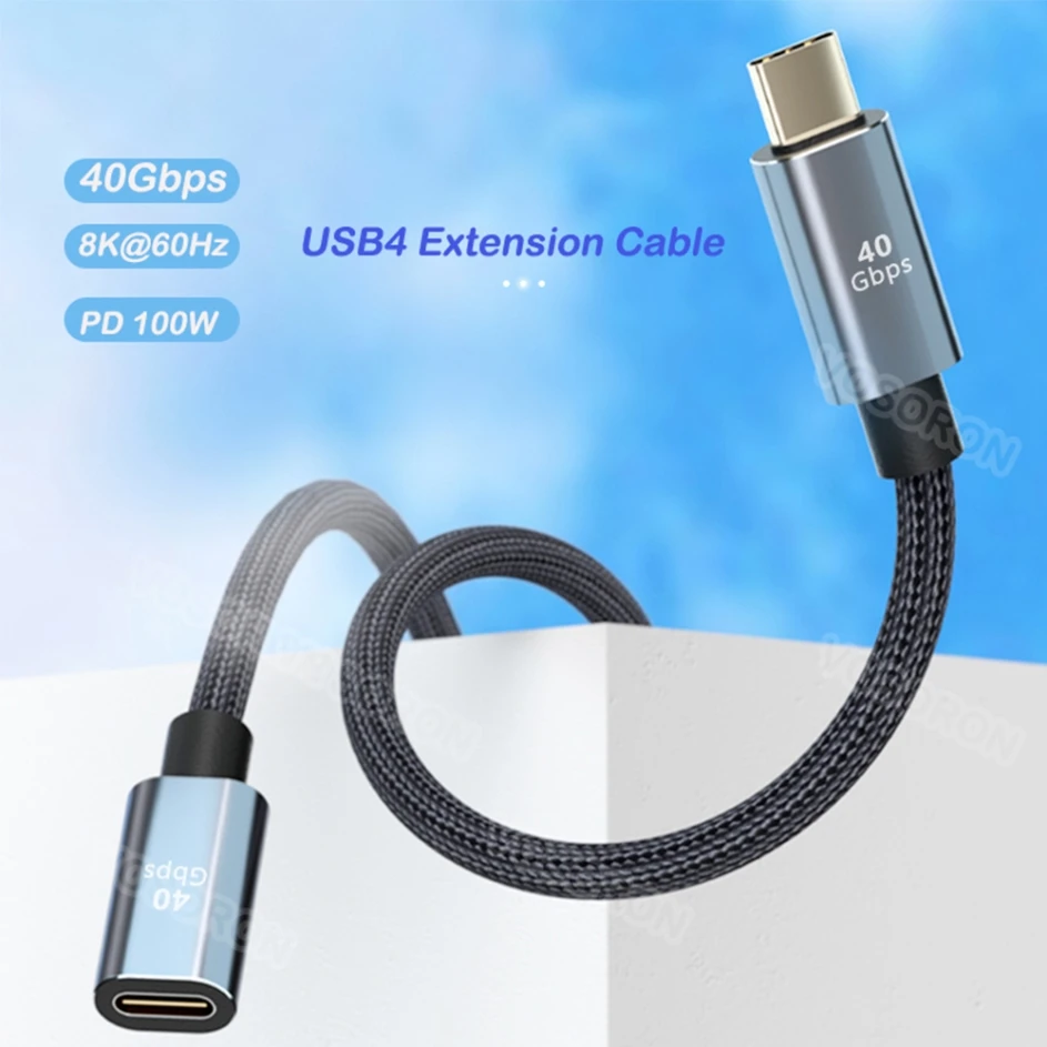 Cable de extensión Thunderbolt 3, conector Thunderbolt 4 tipo C, 40gbps
