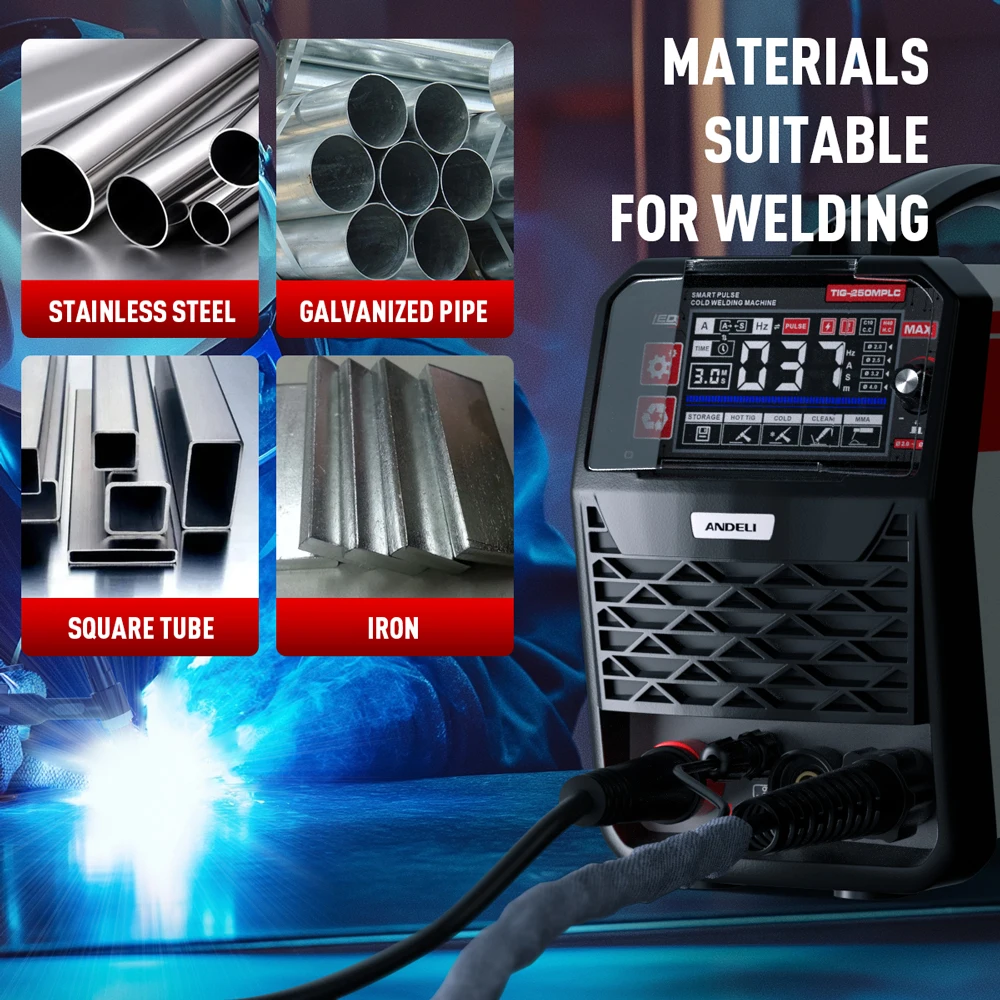 ANDELI 110/220V TIG Welding Machine HF TIG Pulse MMA Clean Cold Welding IGBT Inverter ARC Welder 4 in 1 Multiprocess Welder