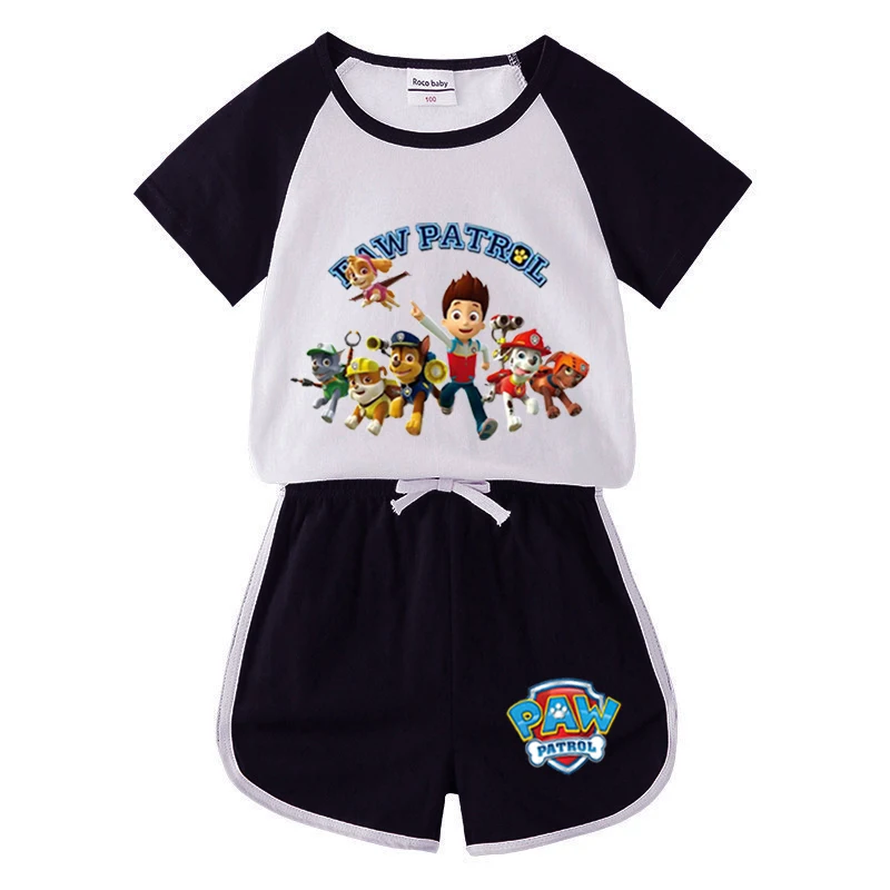 Summer Children Boy Girl PAW Patrol Clothing Sets Child T Shirts +Short Pants 2pcs Baby Girls Hello Kitty T-Shirts Shorts Set designer clothing sets