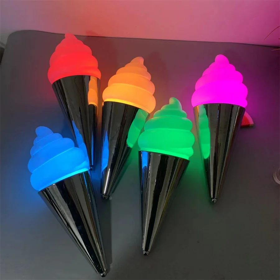 

Ice Cream LED Strobe Baton Electronic Dancing Flash Stick Fireworks Stick Sparklers Light For Vip Nightclub Bar Party Decor