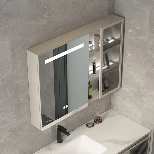 Armarios de baño con grifos, luces de pared, armario de baño, tocador,  muebles inteligentes modernos, estantes mobilda Bagno - AliExpress