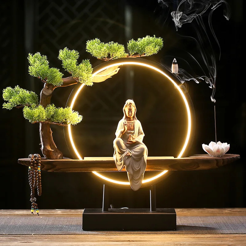 Zen Backflow Incense Rack Backflow Incense Burner Incense Waterfall Creative Desktop Large Size