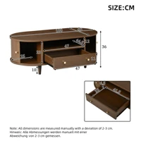 Table basse moderne, table basse avec tiroirs, table de canapé avec porte coulissante, table de salon avec 4 pieds 100 x 50 x 36 cm 6