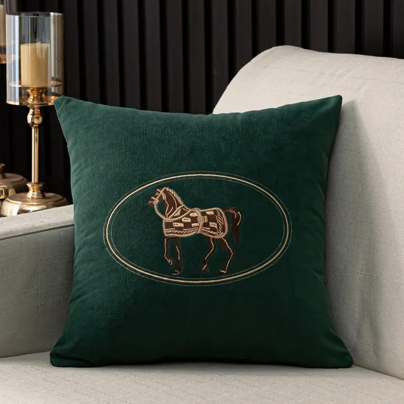 Hand-embroidered cushion cover overview