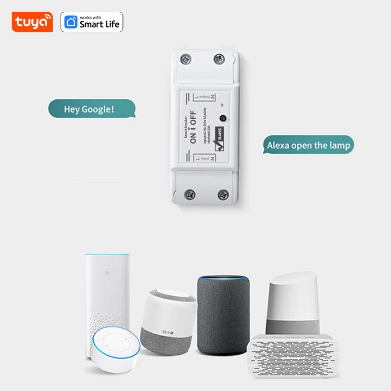 Tuya WiFi Smart Switch App Control Smart Home Switch relay 10A 100-240V  Works With Alexa Google Home