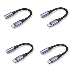 Universal Type - C to 3.5mm Audio Aux Adapter Cable (4pcs)
