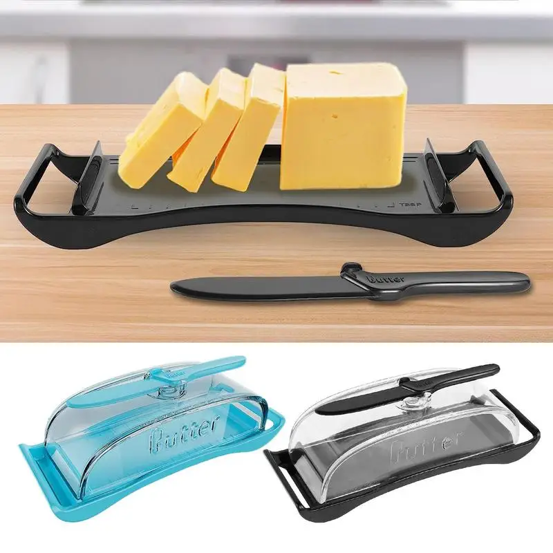 

Butter Dish With Cover Multifunctional Cutting Lid Butter Countertop Storage Box Keeper Tray Kitchen Cheese Storage Container