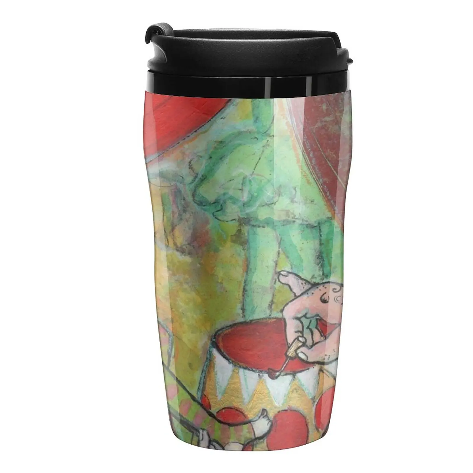 

New Circus Gril And Strongman Travel Coffee Mug Pretty Coffee Cup Coffee Good Teaware