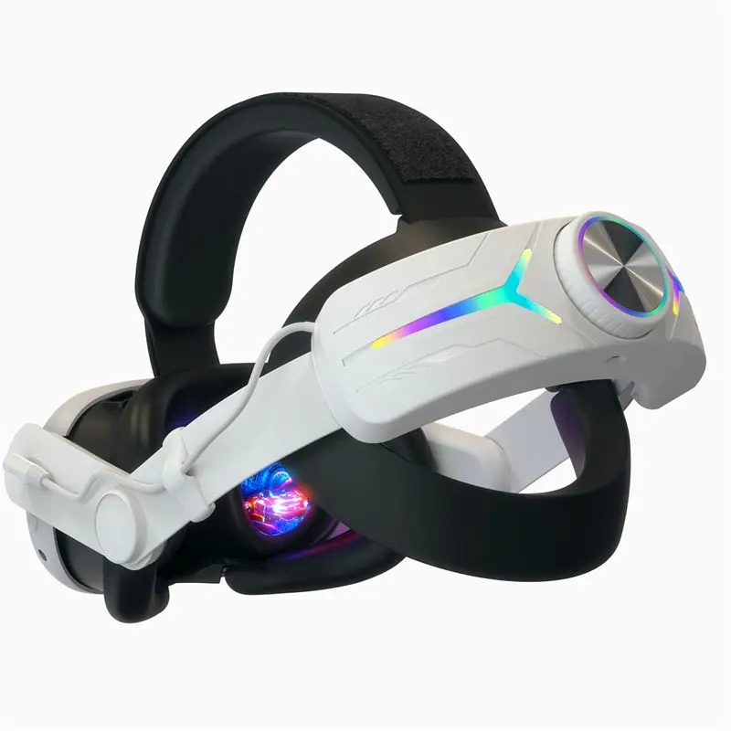 메타 VR 액세서리용 RGB 조명이 포함된 M07K-Elite 헤드 스트랩 +8000Mah 배터리 편안한 헤드 스트랩 퓨어 화이트