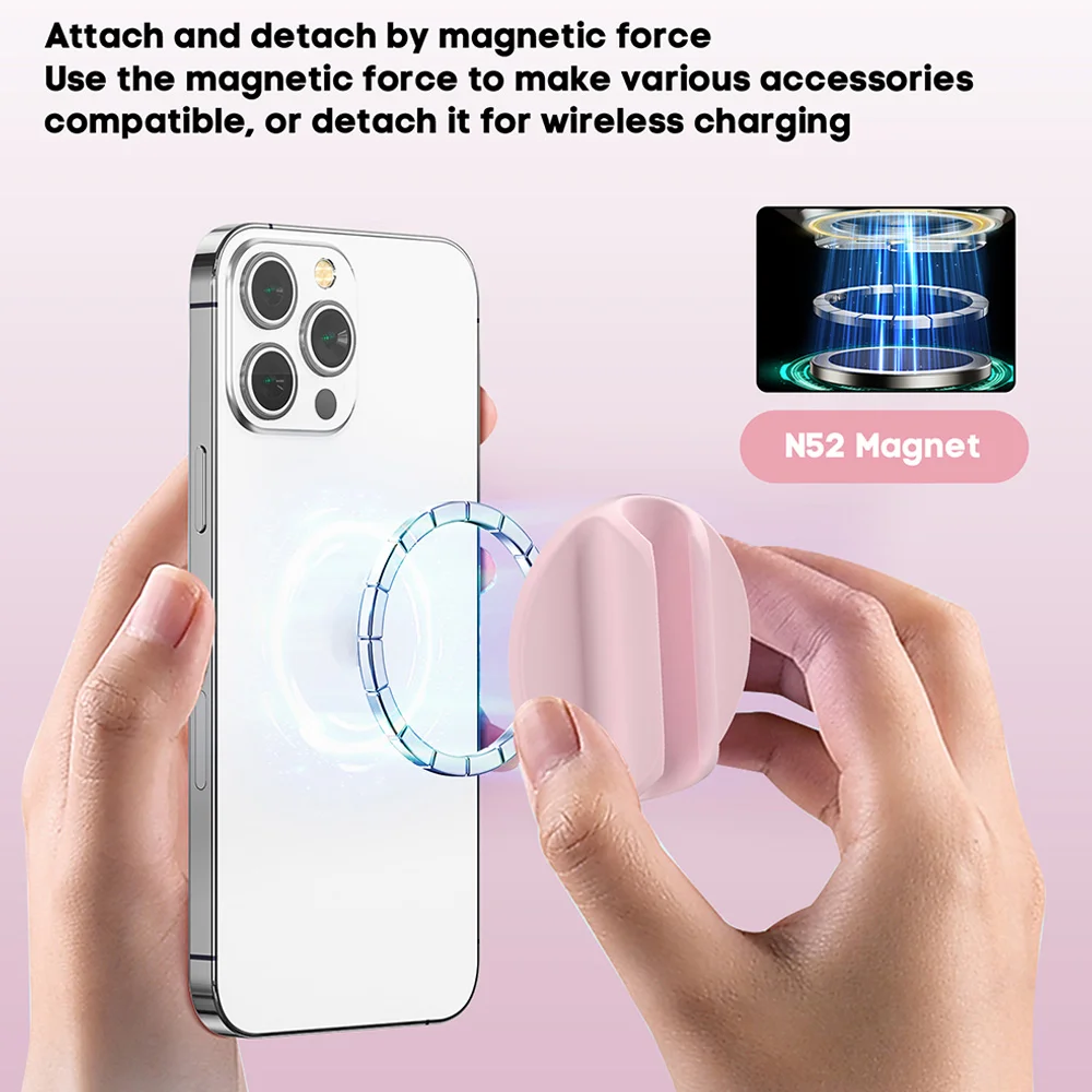 Magnetic Silicone Lipstick Holder with Cosmetic Mirror and Desktop Stand