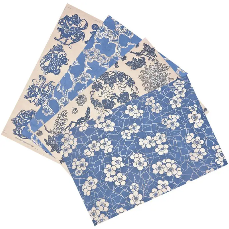 4 Sheets Ceramics Underglaze Transfers and White Stickers Transfer Paper Transfer for Pottery Ceramics Delicate Decal Decoration
