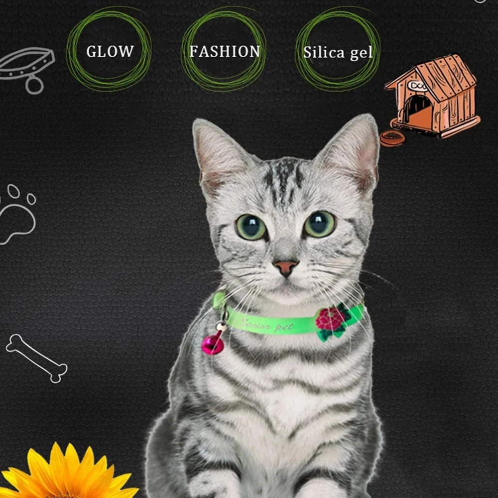 Title 1, Fashion Pet Glowing Collars with Bell Glow at N...