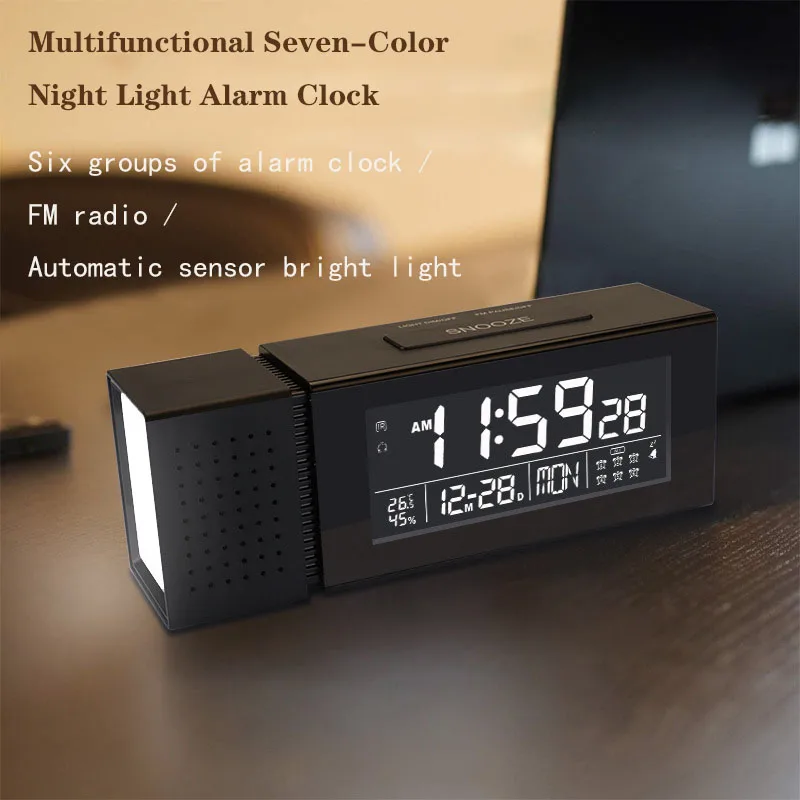 Clock Night Light Radio Alarm Clock Light Radio Multifunctional Led