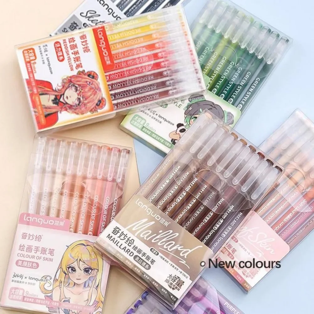 Languo 9 Color Highlighters Pen Shiny Bling Pen for Diary Notebook Painting Drawing Writing Student Art Stationary Supplies - 4