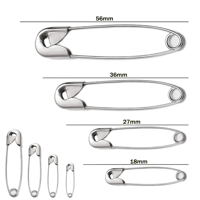 Sewing Pins 10-100p 22/28/38/45/54mm Safety Pins DIY Sewing Tools Apparel Accessories