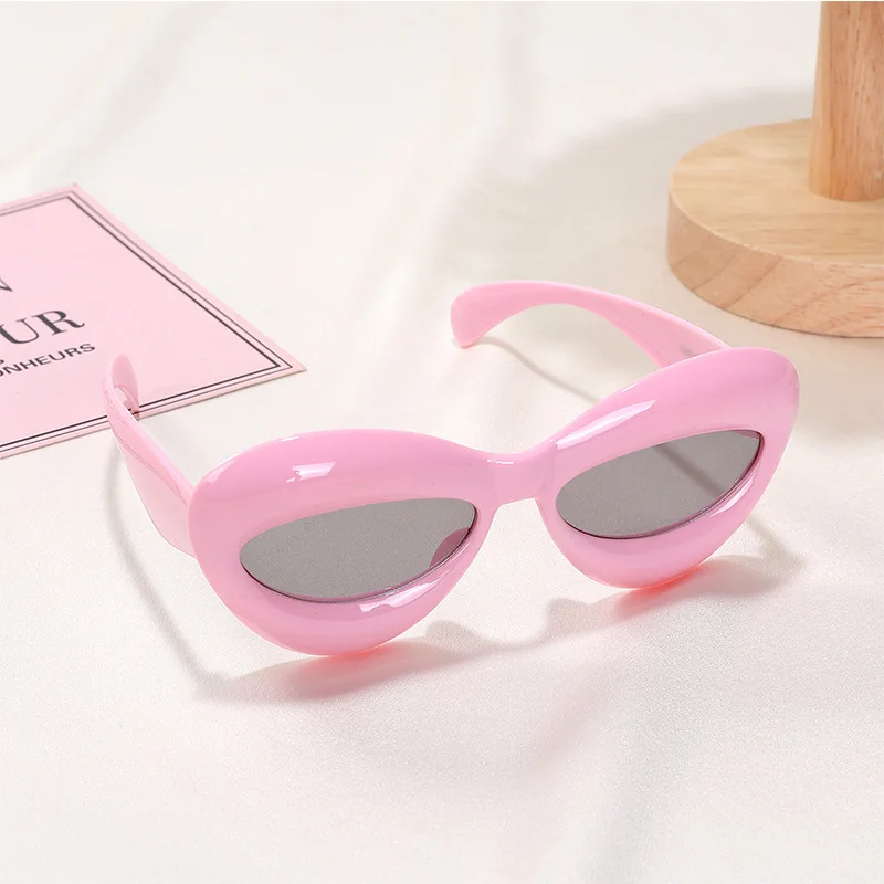 3-12 Years Cat Eye Sunglasses Lip-Shaped Sun Glasses for Girls Boys New Fashion Punk Sunglass Children Y2K Funny Trendy Eyewear
