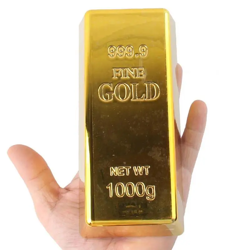 Fake Gold Bar Toy Glittering Replicas Gold Bar For Kids Simulated