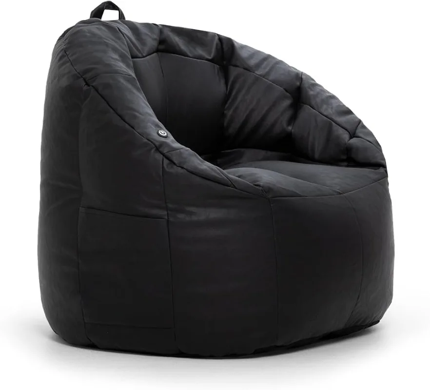 

Большой Стул Joe Milan Beanbag с Vibe черная кожа Монтана, с функцией массажа с питанием от USB