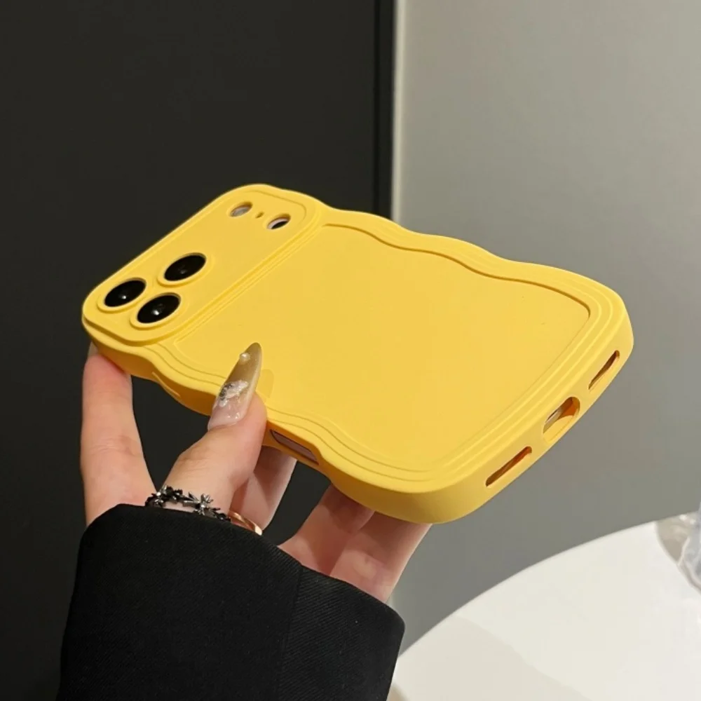 Chic Curly Wavy Matte Silicone Soft Phone Case with Lens Protective Bumper Cover