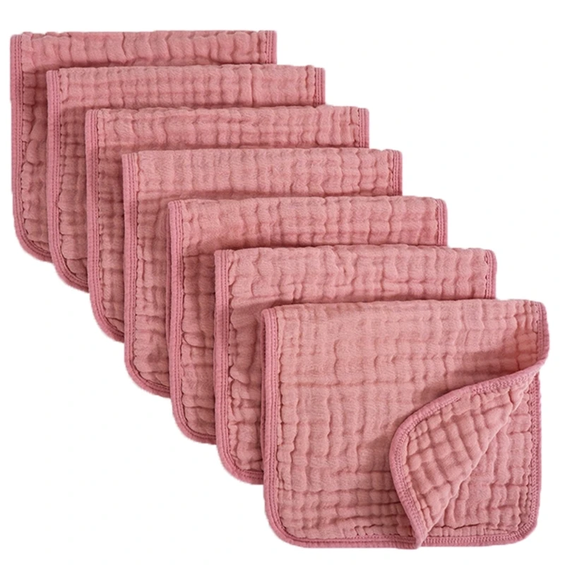 Pack of 6pcs Cotton Bib Baby Burp Cloths Soft Absorbent Face Towel Shoulder Pad 6-layer for Drooling and Teething