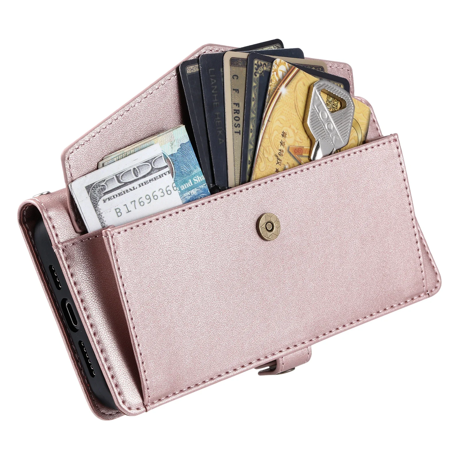 Luxurious Crossbody Leather Wallet Case with Card Slot and Pocket