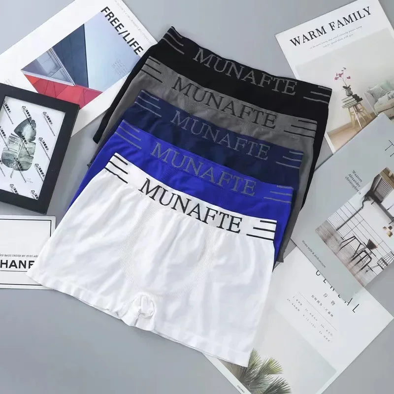 5pcs Wholesale One Size Men's Underwear Male Boxers Underpants Comfortable Breathable Fashion Boys Catton Panties Boxershorts