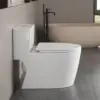 12"in One Piece Elongated Modern Toilet 3.1-Inch Huge Trapway Pipe Glazing Top Dual Flush 1.1/1.6 GPF 3