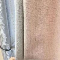 Princess Style Girl Room Pink Grey Lace Patched Curtains for Living Room Bedroom French Window Embroidered Window Screen 2