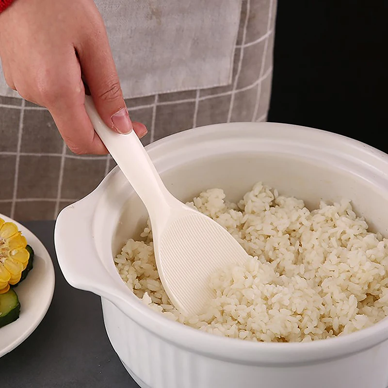 Plastic Rice Scoop Automatic Open Close Dust Cover Tableware Stand-up Rice Spoon Storage Rack Non-stick Home Kitchen Tools