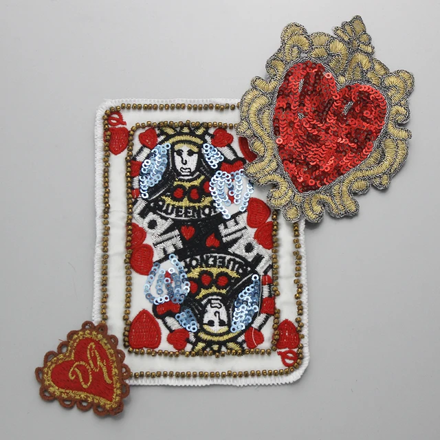 Perline Paillettes Lettera Applique - Patch Ricamate Con Amore E Cristalli, Per Cucire Su Vestiti