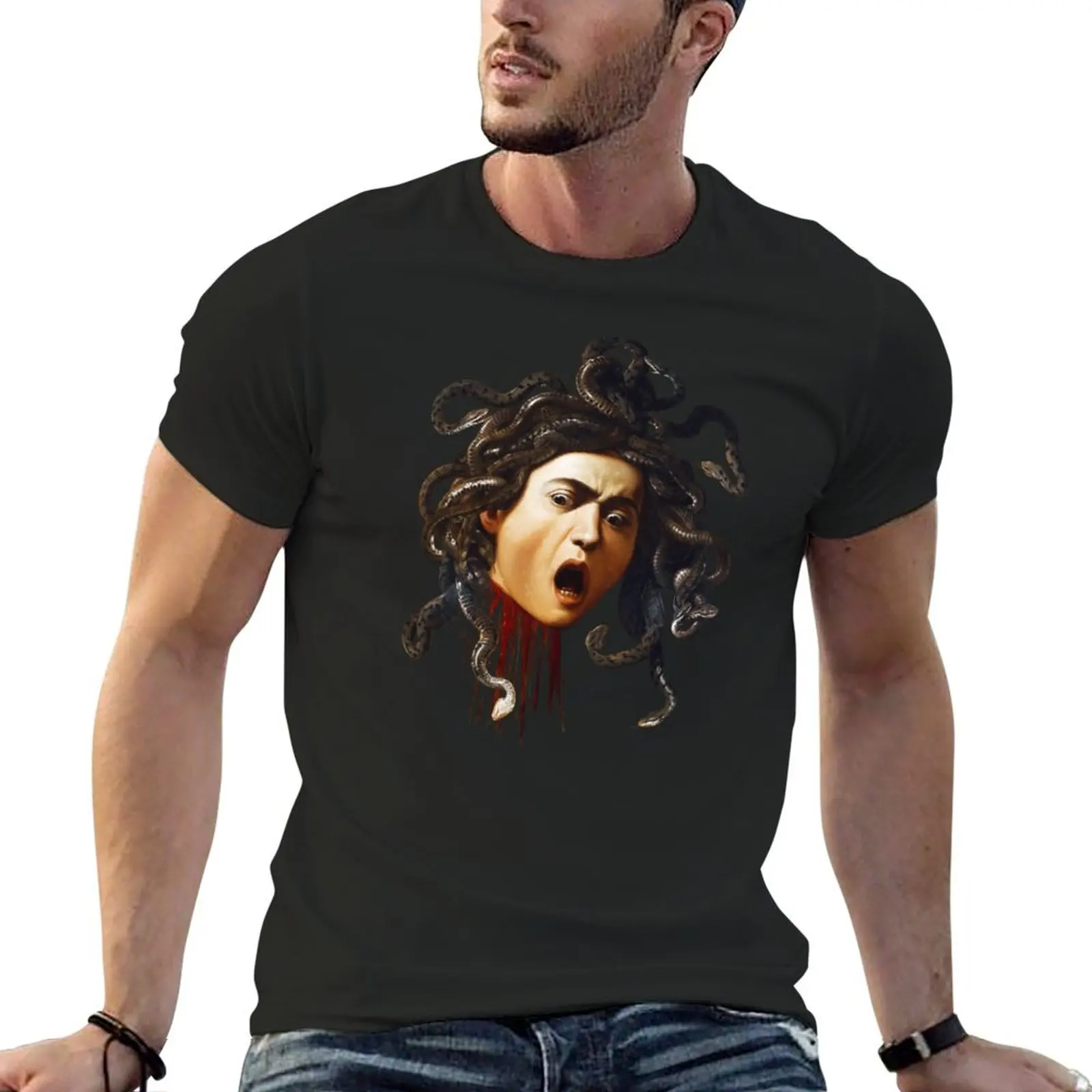 

Caravaggio Medusa T-Shirt customs design your own customs anime clothes kawaii clothes Short sleeve tee men