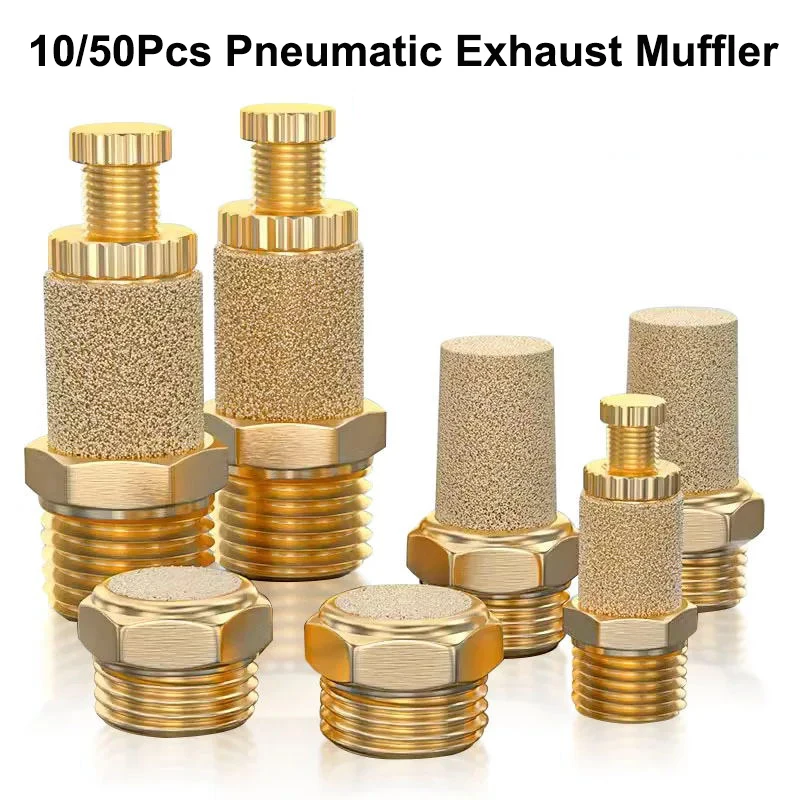 

10/50pcs Pneumatic Exhaust Muffler Brass 1/8" 1/4" 3/8" 1/2" BSL M5 Silencers Fitting Noise Filter Reducer Connector Copper