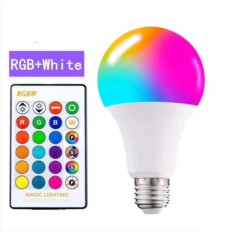 Smart LED Light Bulbs 15W A70 RGBW 220V Led Smart Bulb Controls Rgb Ball Bubbles And Graffiti Family Color Change Light E27 Bluetooth Bulb