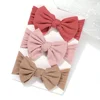 3Pcs/set Newborn Baby Headbands Set Solid Color Bow Hair Bands Soft Knitted Infant Headwear Elastic Turban Baby Hair Accessories 6