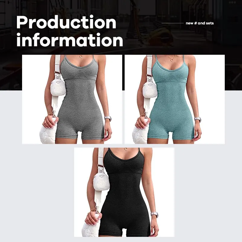 Women's Yoga Rompers One Piece Ribbed Spaghetti Strap Exercise Romper One  Piece Jumpsuit Fitness Jumpsuits - China Sexy Sport Jumpsuit and Yoga  Jumpsuit Sport Wear price