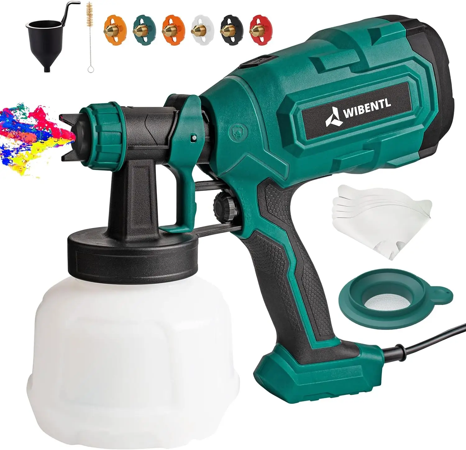 

WIBENTL Paint Sprayer 700W HVLP Electric Paint Gun with 6 Copper Nozzles & 3 Patterns for Home Interior and Exterior Furniture