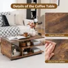 Mid Century Modern coffee table with storage shelves,  3-tier rectangular wooden tea table for living room, apartment 5