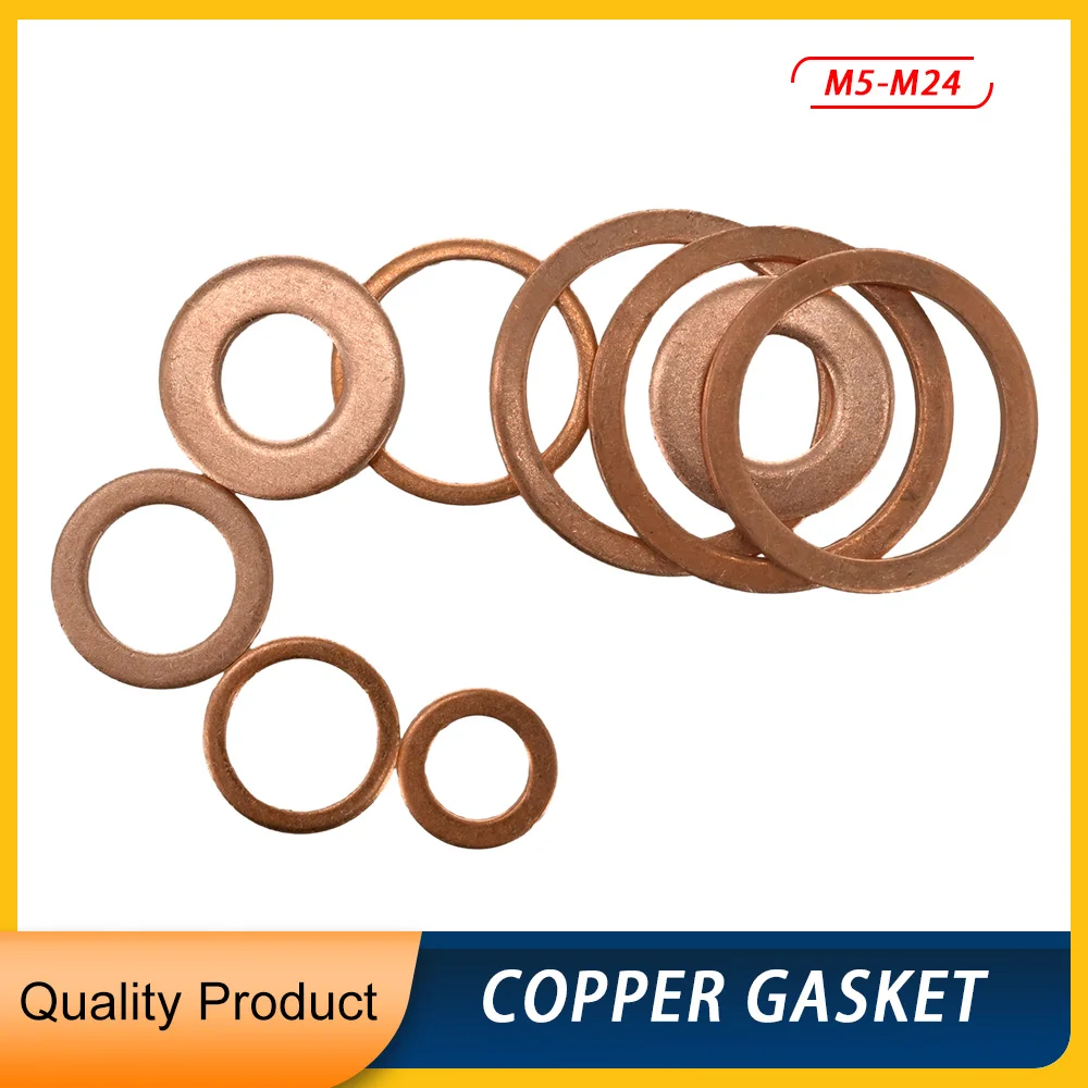 Copper Sealing Solid Gasket Sump Plug Oil For Boat Crush Flat Seal Ring