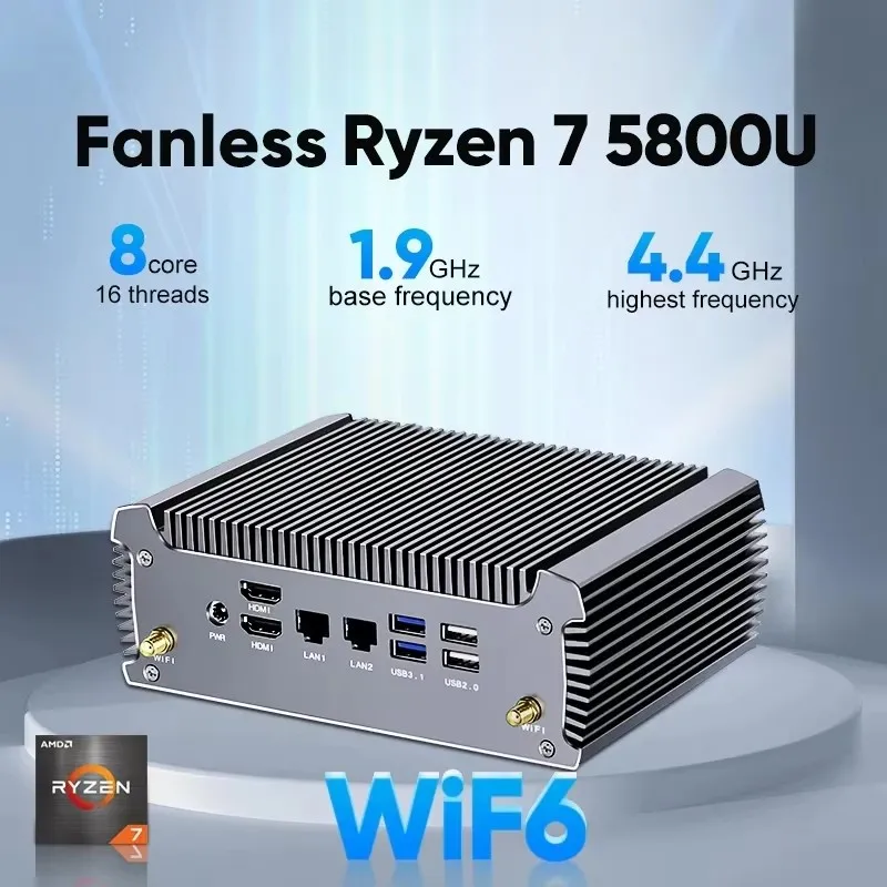 Topton Fu02 Fanless Mini Pc Amd Ryzen 7 5800u 8 Core 16