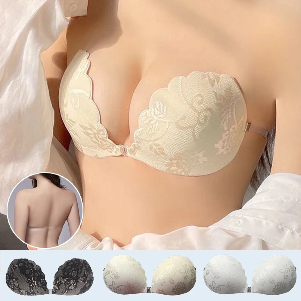 

1pc Women Nipple Cover Push Up Bra Breast Padding Underwear Invisible Bra Comfortable Silicone Self-Adhesive Lace Reusable