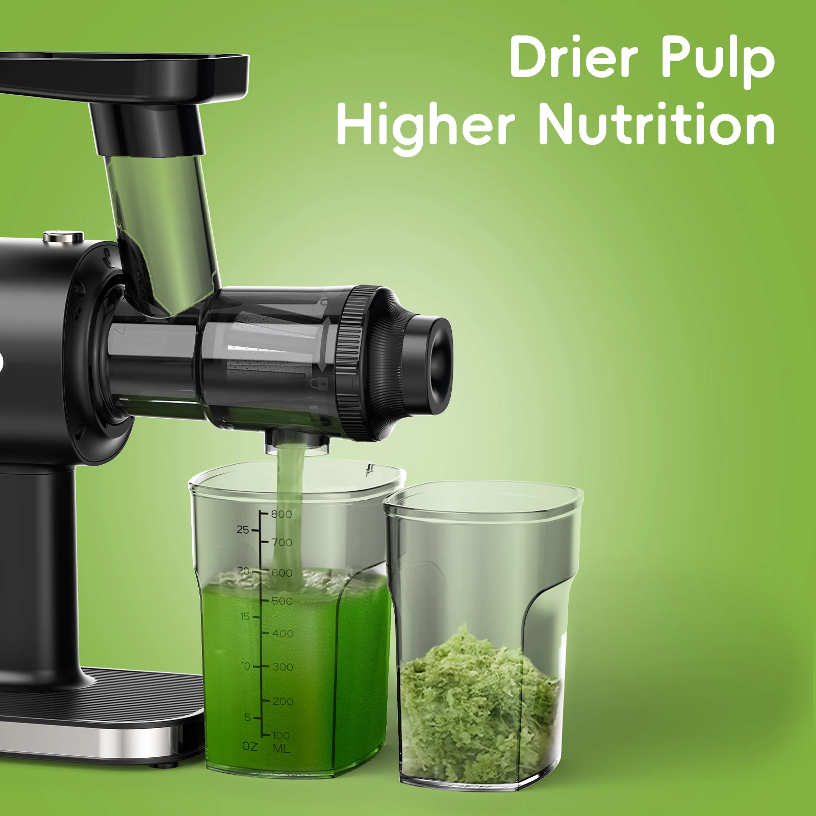 AMZCHEF Slow Masticating Juicer - Cold Press Juicer With Reverse Function & High Yield