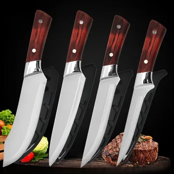 Couteau à désosser en acier inoxydable, couteau de boucher, couteau de chef, cuisine professionnelle opaque, convient pour le porc, le bétail, la viande de mouton 1