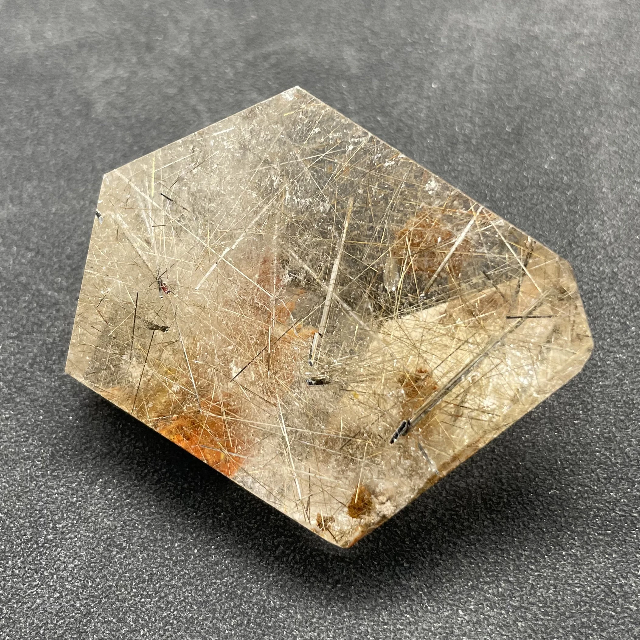 

61g Natural Stone Quartz Rutilated FreeForm Polished Crystal polyhedron Reiki Healing Gift Room Decor Y761