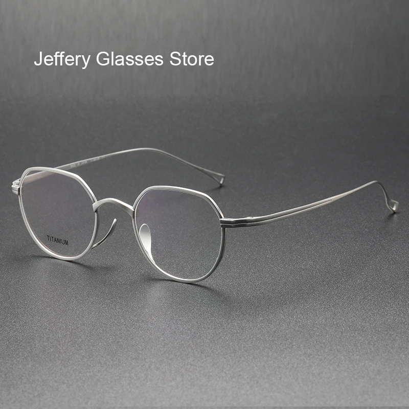 

2023 Japanese Handmade Titanium UltraLight Men Glasses Frame Woman Myopia Presbyopia Eyeglass Prescription Eyewear KMN1301