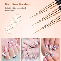 5 Double-Ended Gel Polish Liner Brushes, Professional Acrylic Nail Art Pens, Suitable for Nail Painting Design and Home DIY 6