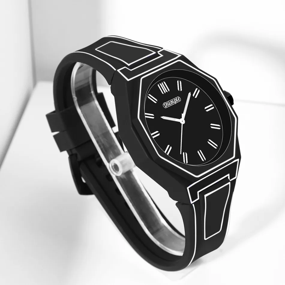 1pc Modern Minimalist Unisex Watch - Quartz Movement, Silicone Strap, Casual Fashion Watch for Men & Women