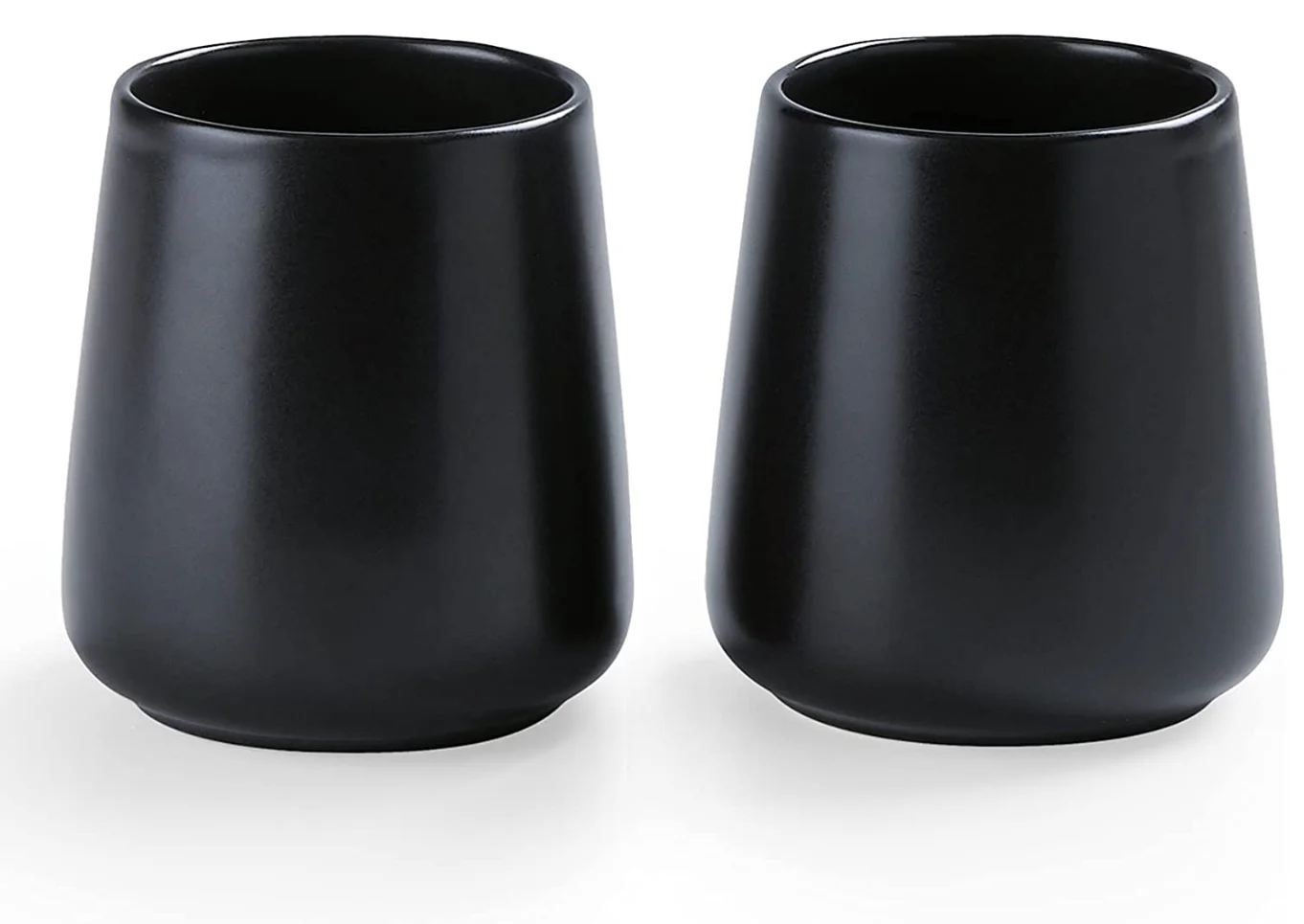Matte Black Ceramic Toothbrush Holder 2Pcs Tooth Brushing Holders Set