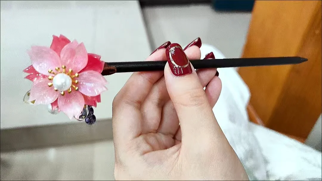 Anime Kamisama Kiss Momozono Nanami Pink Kanzashi Love Hairpin
