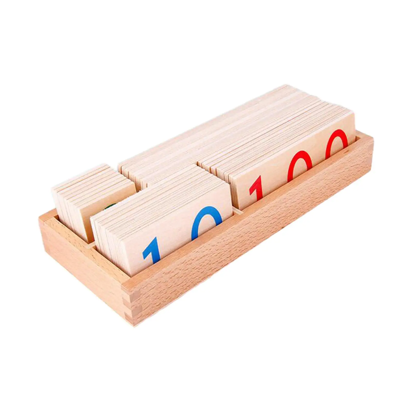 Wooden Number Cards with Box Wooden Boy Girls Early Learning Toy (1-9000) Basic Math Game Birthday Montessori Small Number Cards