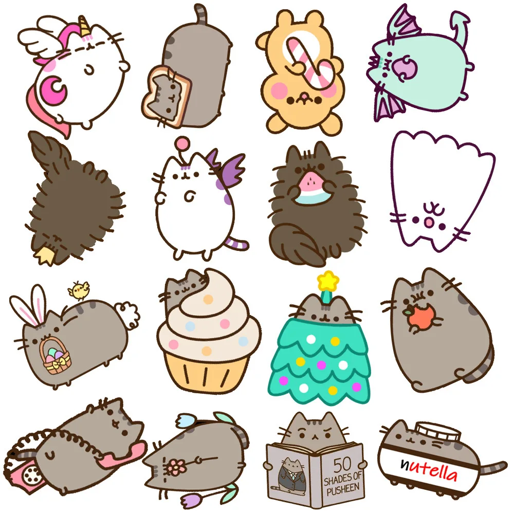 50pcs Kawaii Chunky Pet Animal Stickers Cute Grey Pusheenes Cat Decorative  Scrapbook Notebook Diy Waterproof Kid Sticker Toy - Stickers - AliExpress